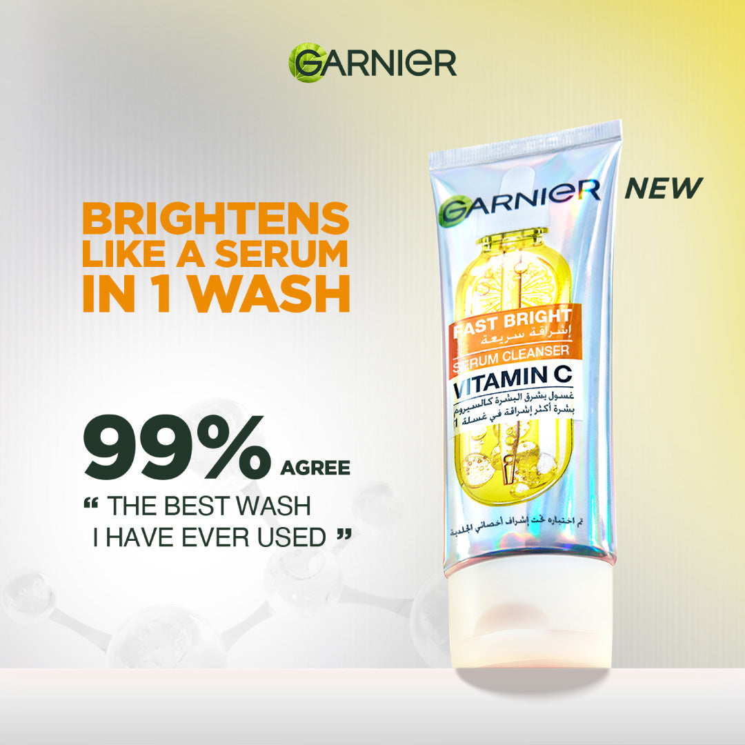 Fast Bright Serum Cleanser - Dual Action Foam Cleanser - Brightens in 1 Wash - For All Skin Types, Even Sensitive Skin