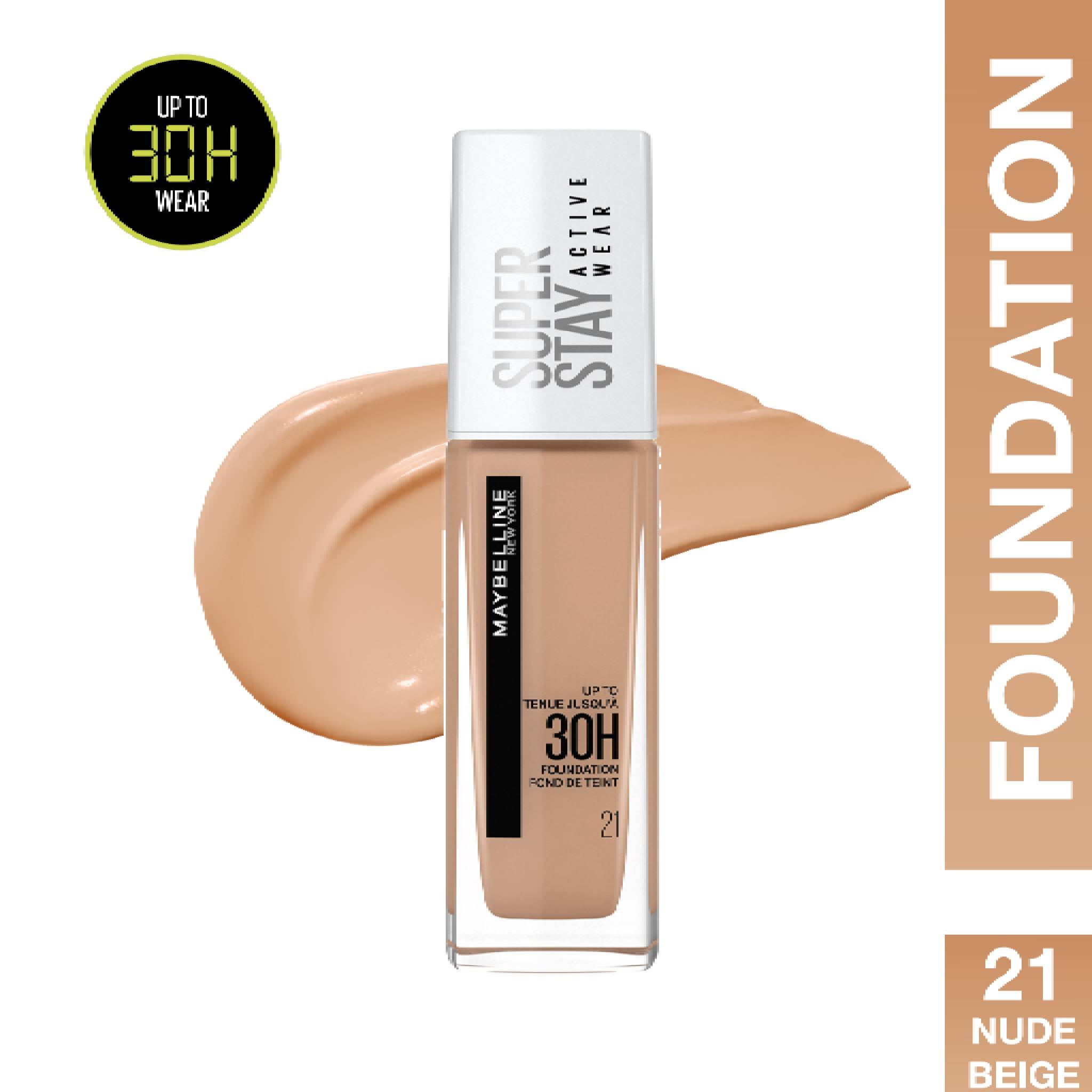 Maybelline New York SuperStay 30H Active Wear Foundation 21 Nude Beige Lebanon