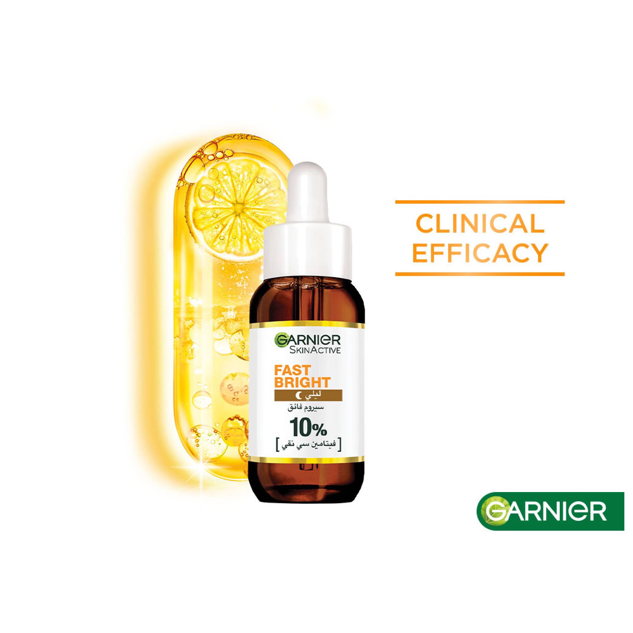Garnier Fast Bright 10% Pure Vitamin C Brightening Overnight Serum 30ml Lebanon