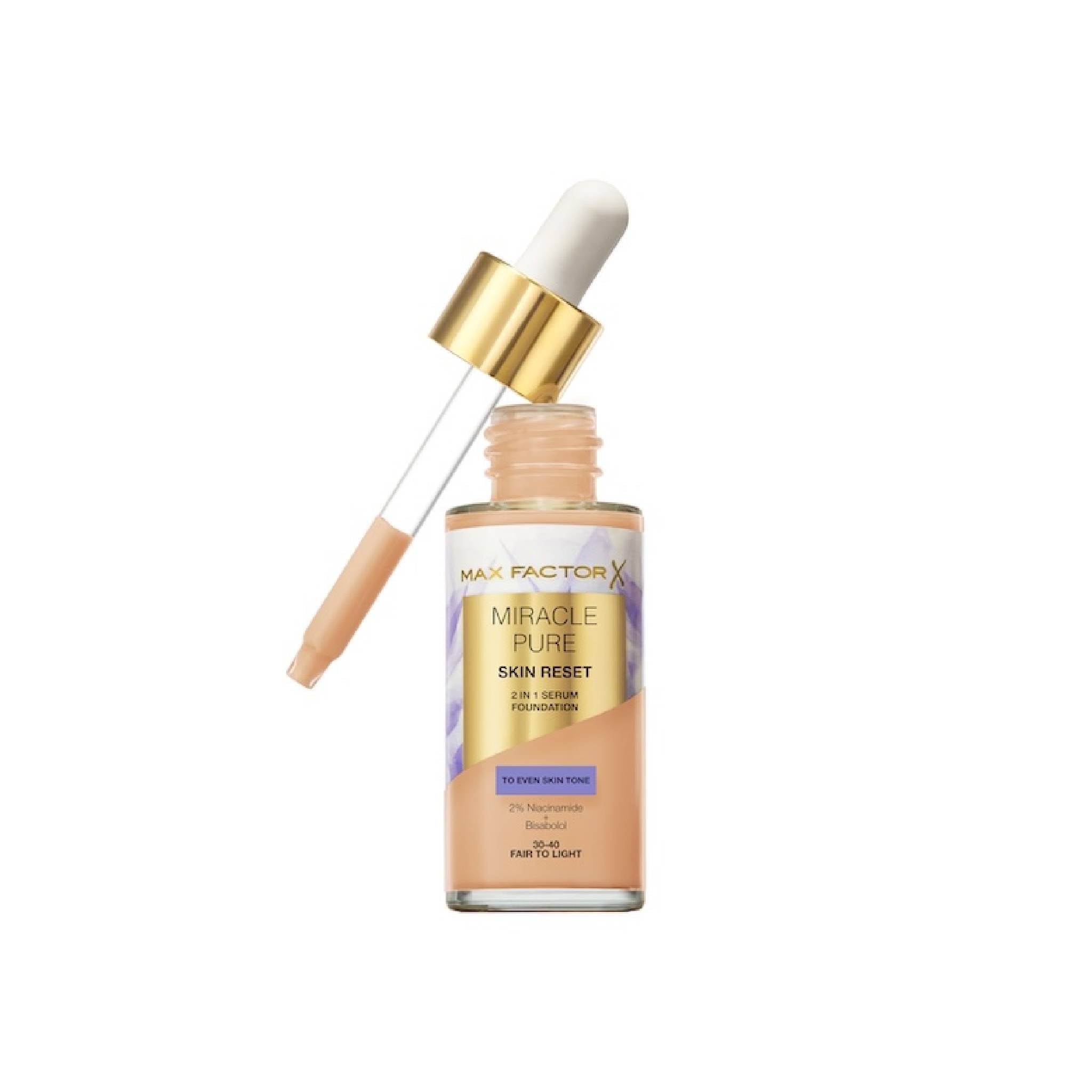 Max Factor Miracle Pure Skin Reset 2-in-1 Serum Foundation 30-40 Fair to Light Lebanon