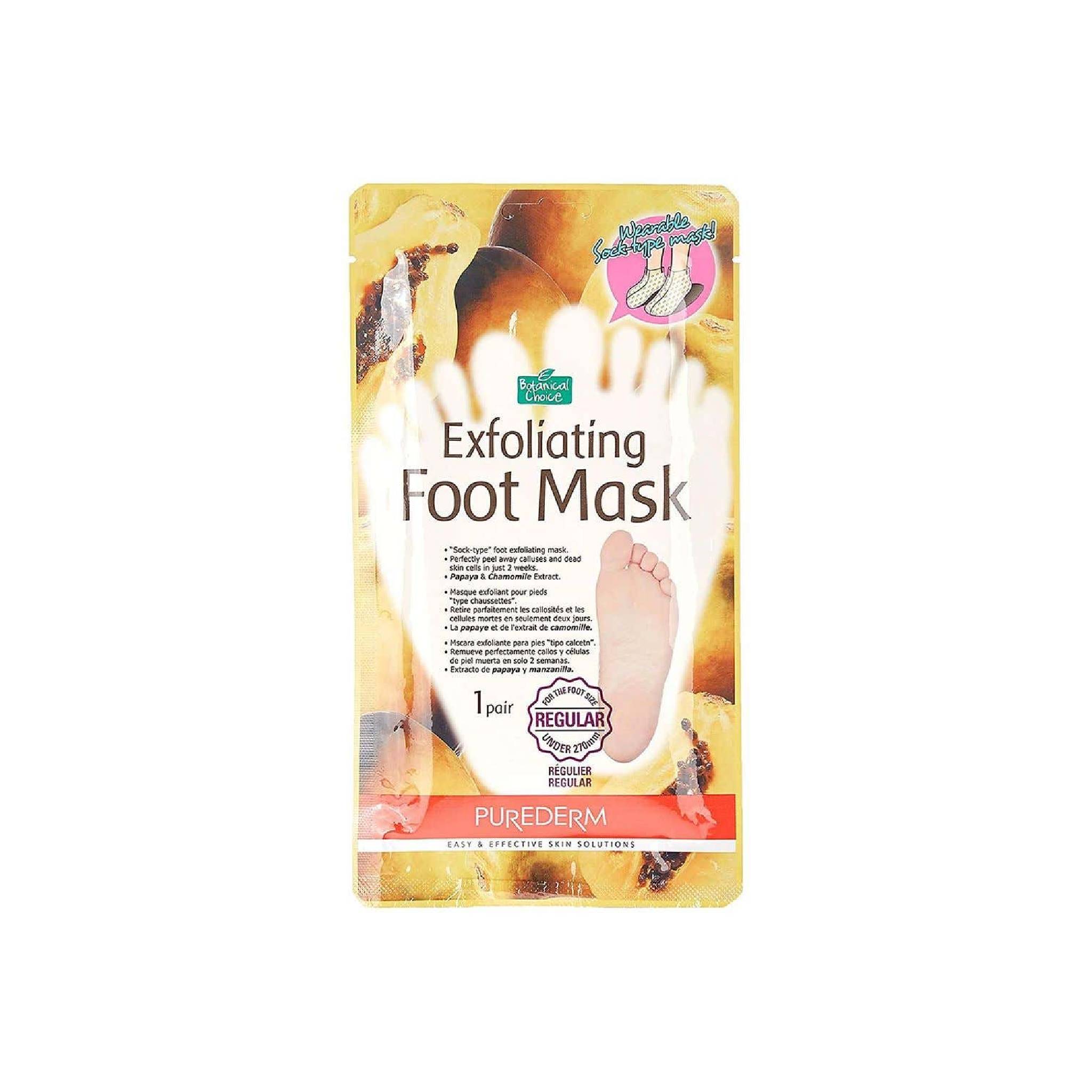 Purederm Exfoliating Foot Mask Papaya & Chamomille 1Pair Lebanon