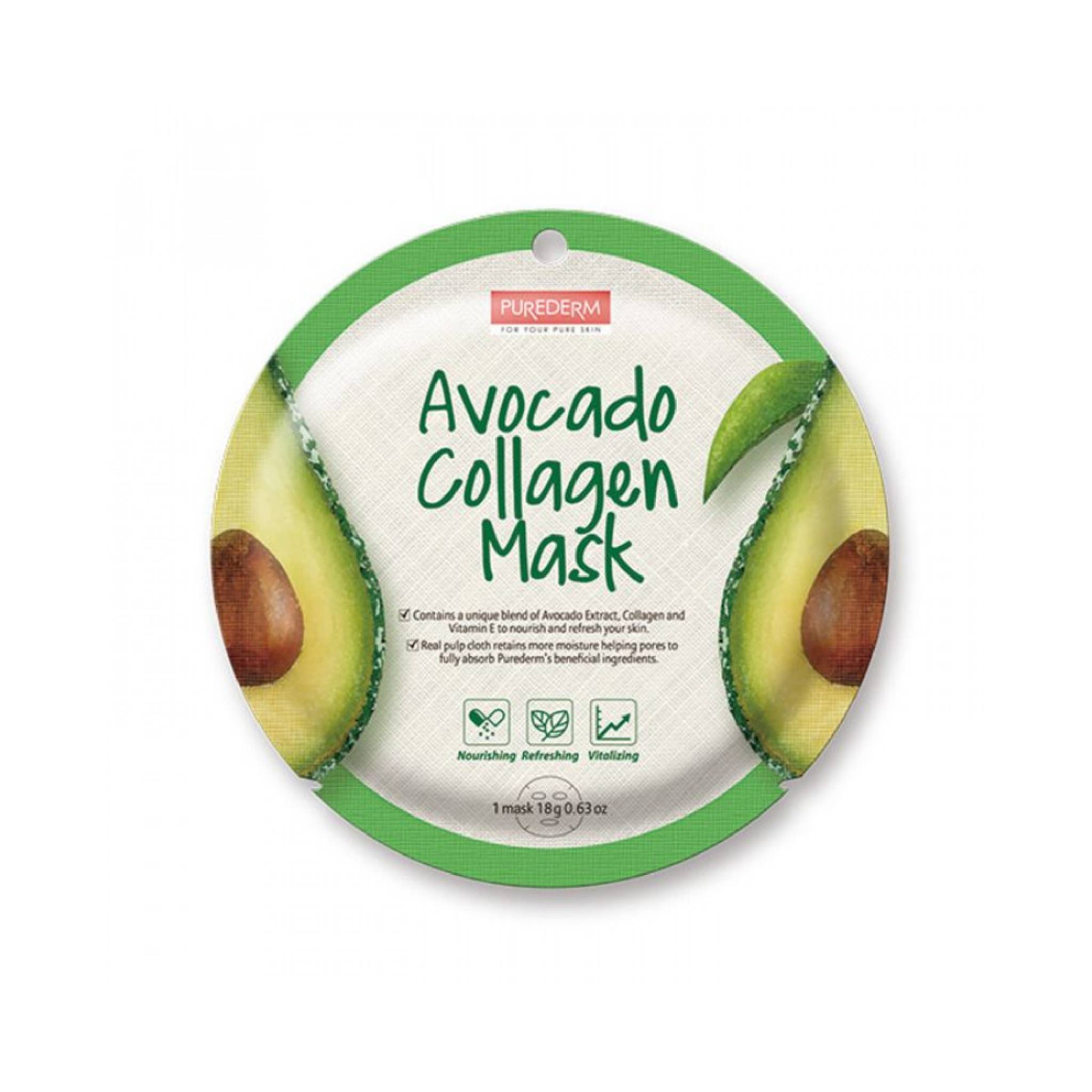 Purederm Avocado Collagen Face Sheet Mask 1Mask Lebanon