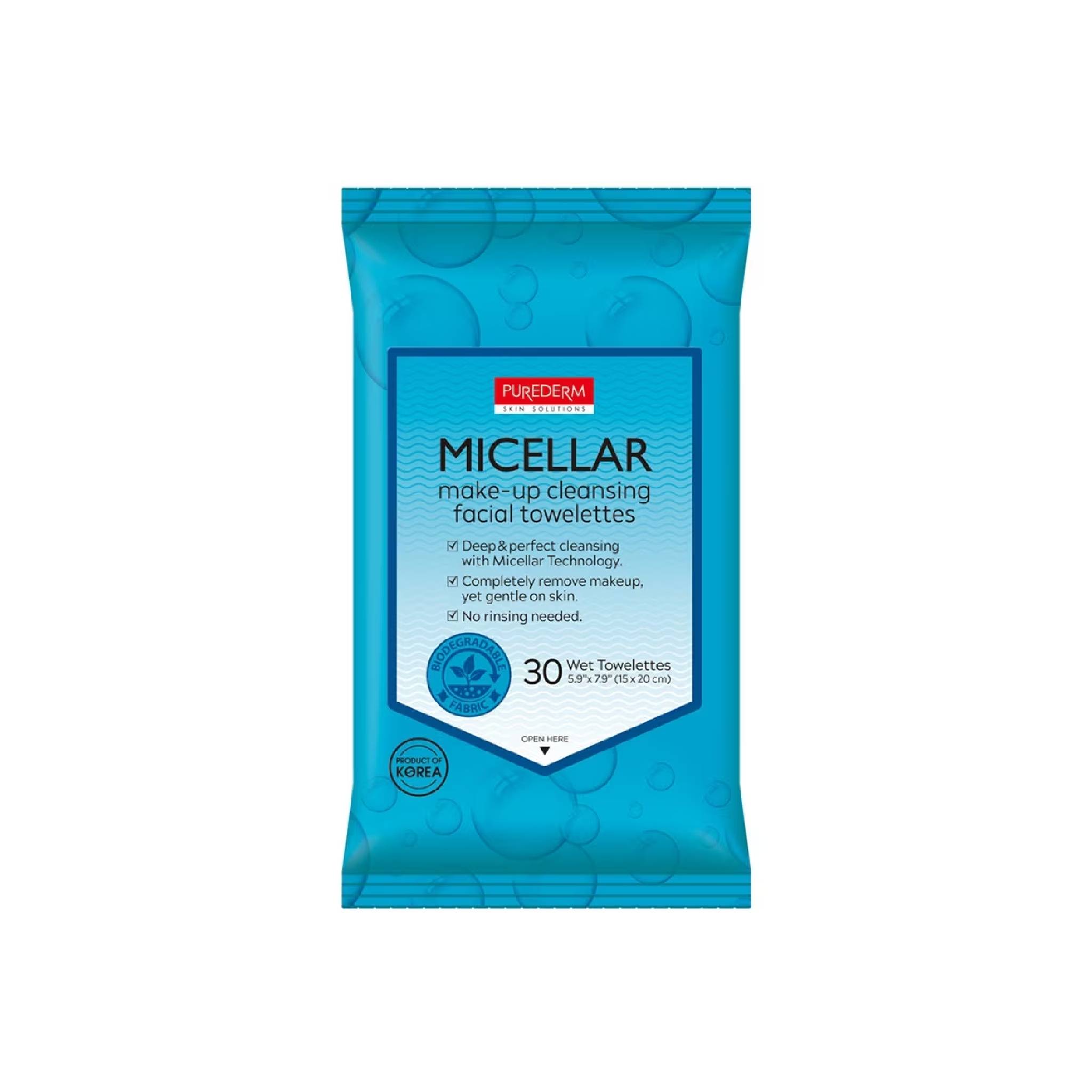 Purederm Micellar Makeup Cleansing Facial Towelettes Blue 30Sheets Lebanon