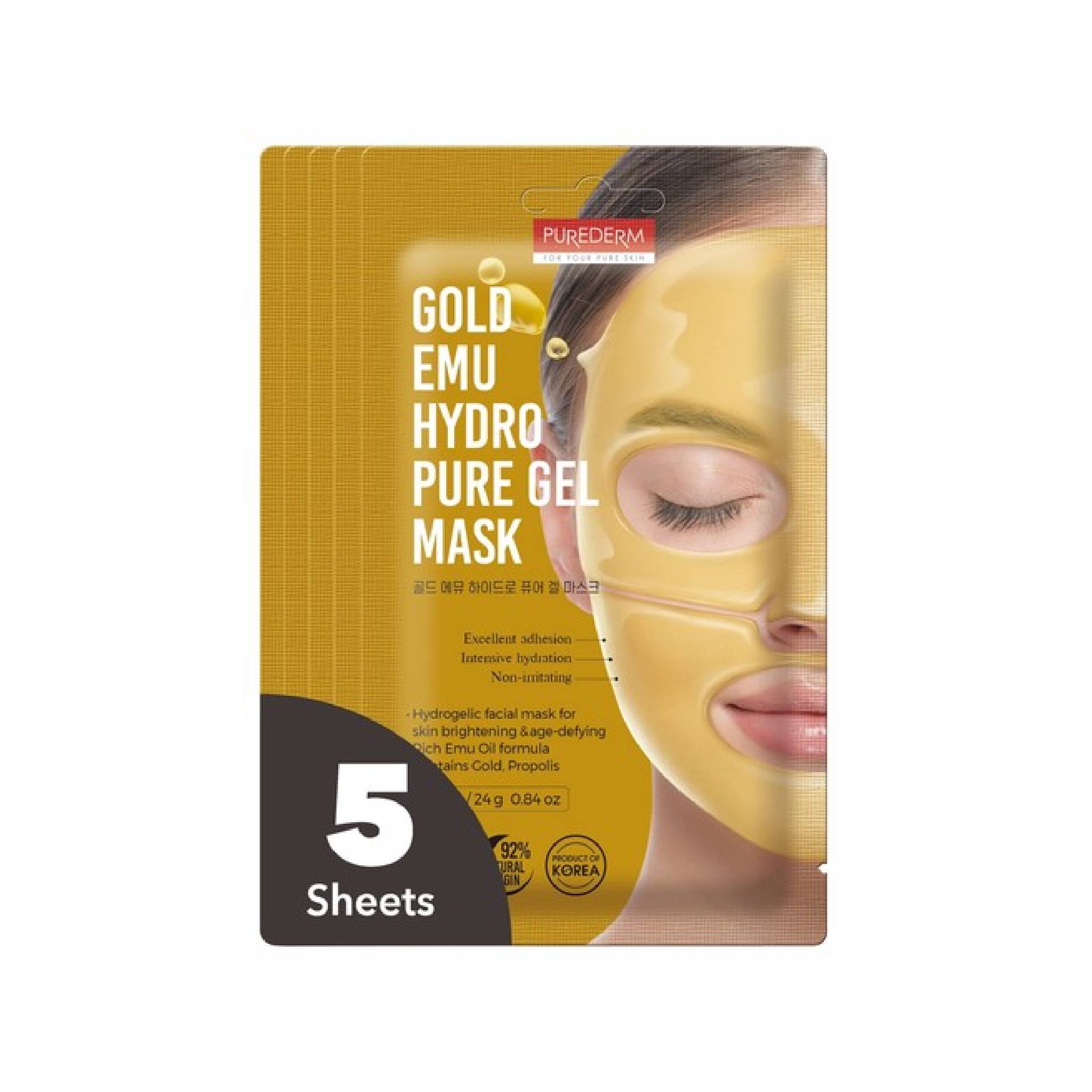 Purederm Gold Emu Hydro Pure Gel Mask 5Sheets Lebanon