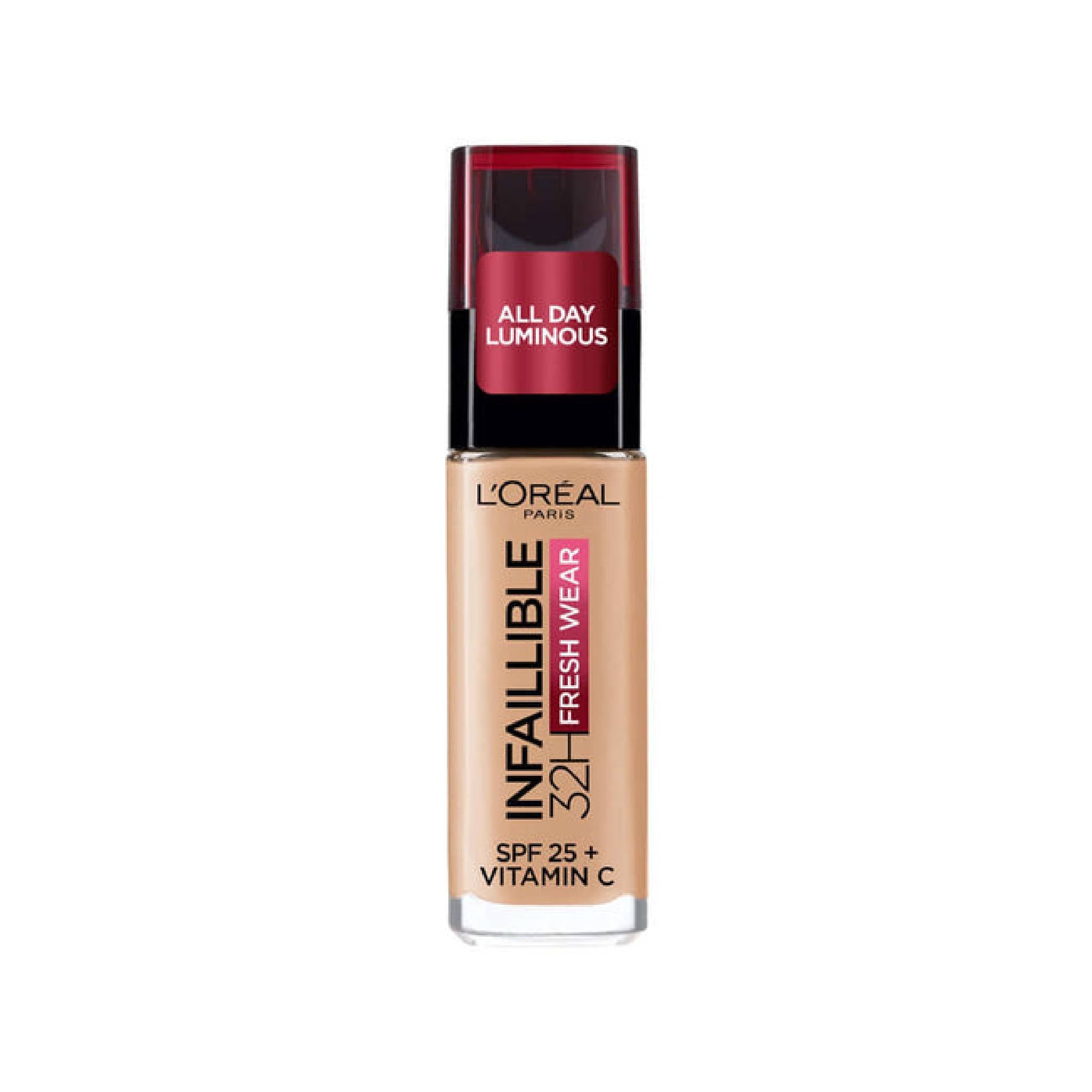 L'Oreal Paris Makeup Infaillible 32H Freshwear Longwear Liquid Foundation, Vitamin C, SPF25 200 Warm Doré Lebanon