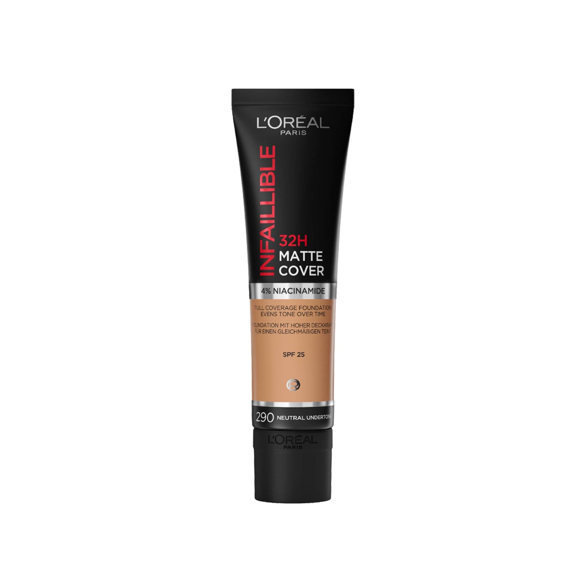 L'Oreal Paris Infaillible 32H Matte Cover Liquid Foundation, With 4% Niacinamide, Long Lasting, Natural Finish, SPF 25 260 Golden Sun Lebanon