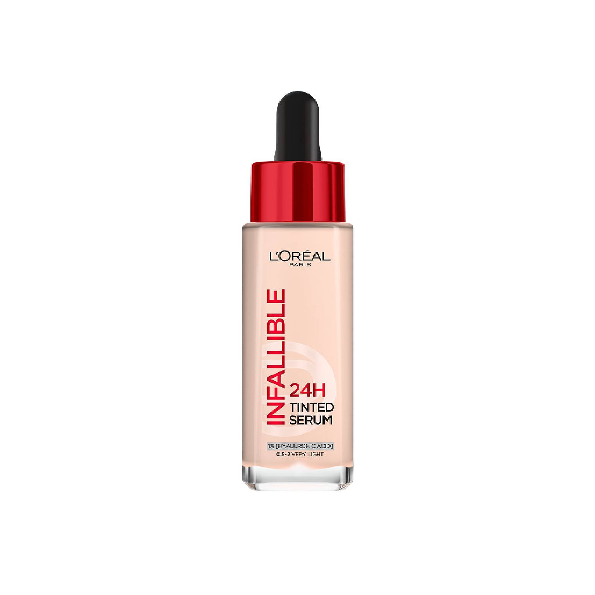 L'Oreal Paris 24H Tinted Serum with 1% Hyaluronic Acid for Radiant Hydrated Skin, Light to Medium Coverage Very Light 0.5-2 Lebanon