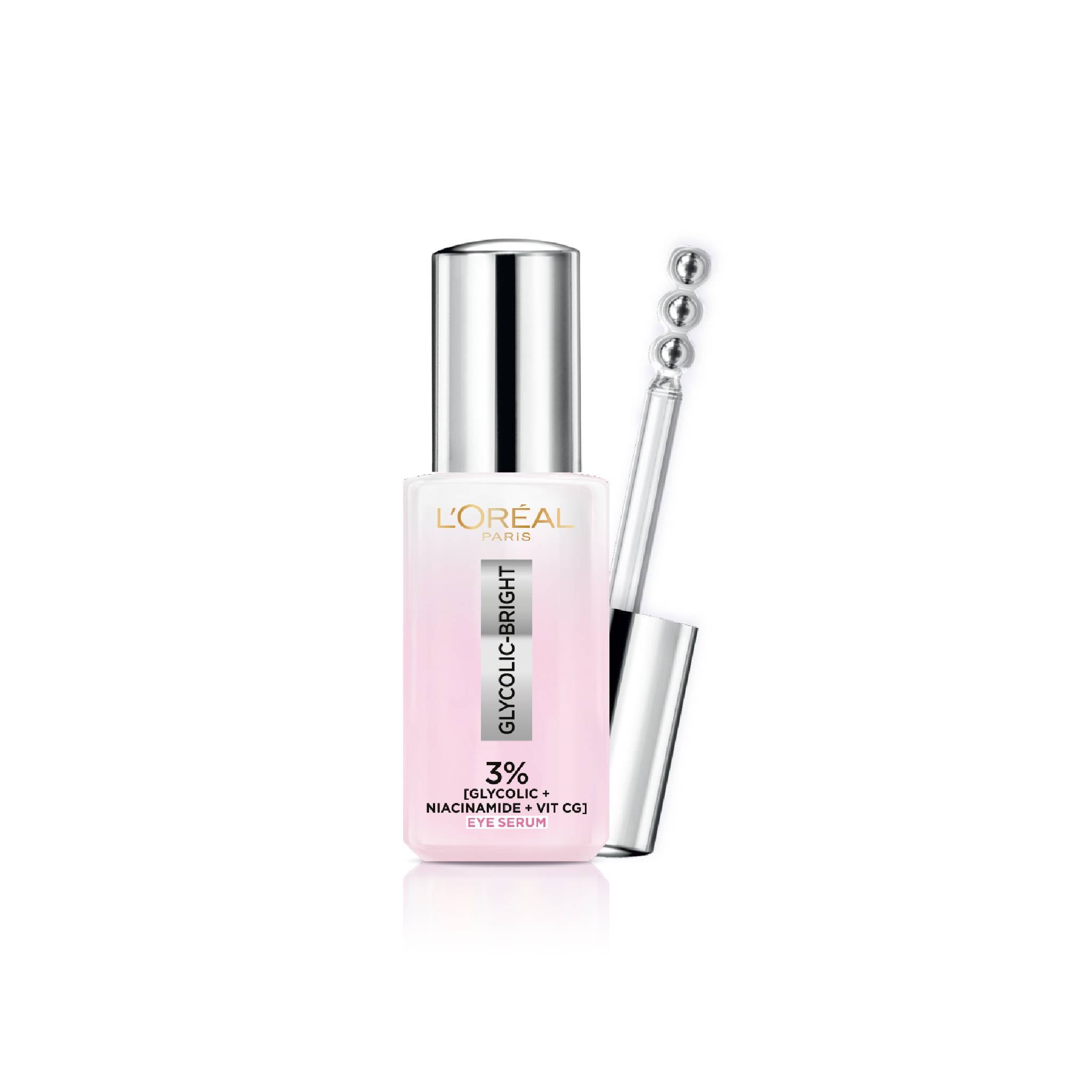 L'Oreal Paris Glycolic [3% Glycolic Acid + Vitamin CG + Niacinamide] Eye Serum For Dark ircles, Brighten Eyes 20ml Lebanon