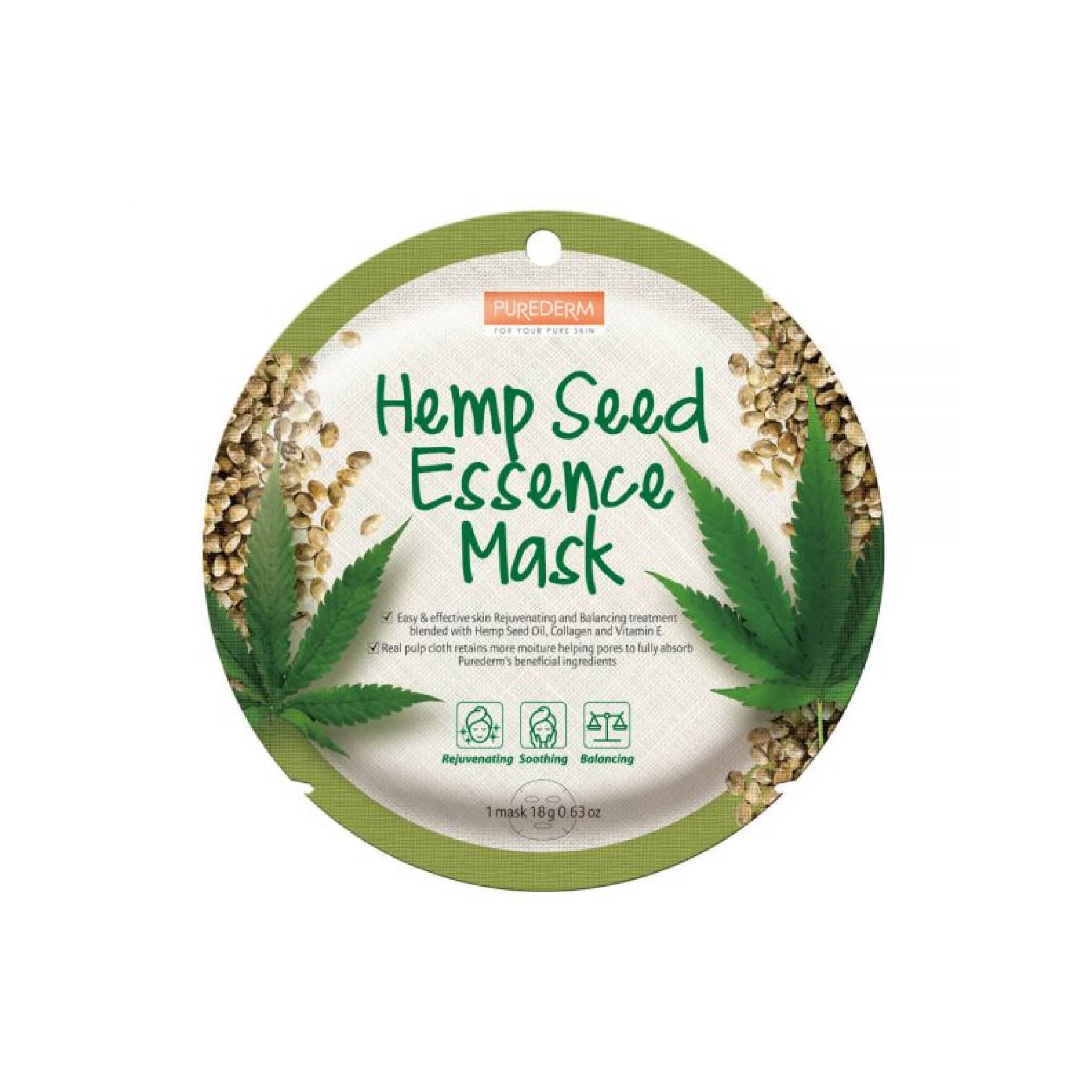 Purederm Hemp Seed Essence Mask 1Mask Lebanon