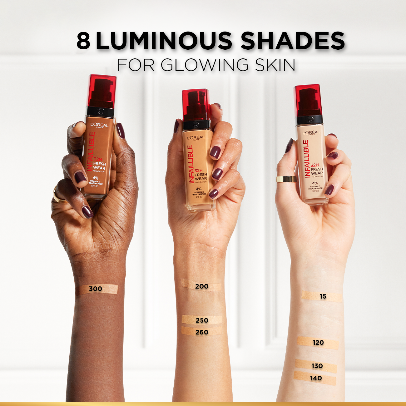 Makeup Infaillible 32H Freshwear Longwear Liquid Foundation, Vitamin C, SPF25